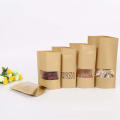 Stand Up White Kraft Paper Reclosable Ziplock Bags